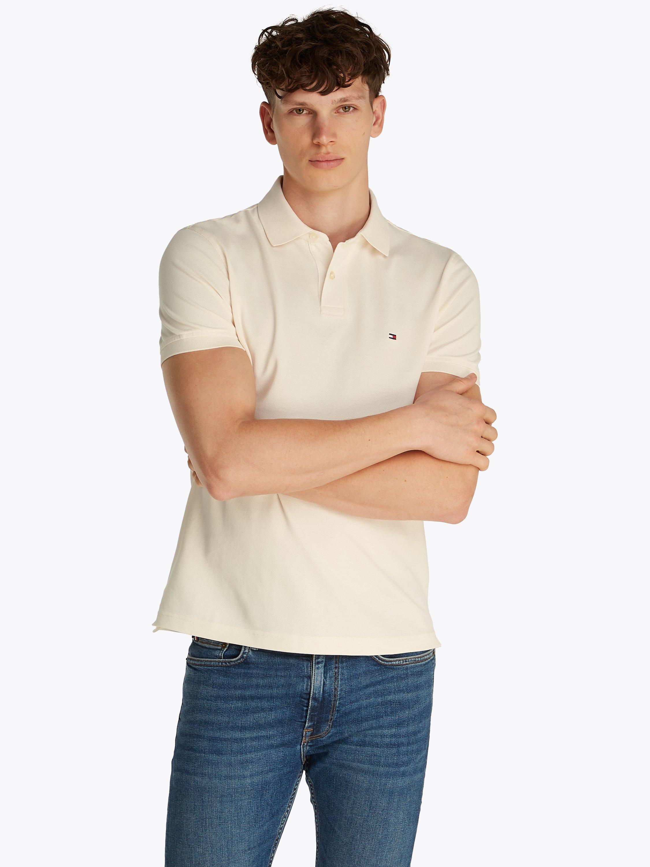 Product image 1 of 8, which shows Tommy Hilfiger 1985 Regular Fit Polo Shirt, Ivory Petal, XS