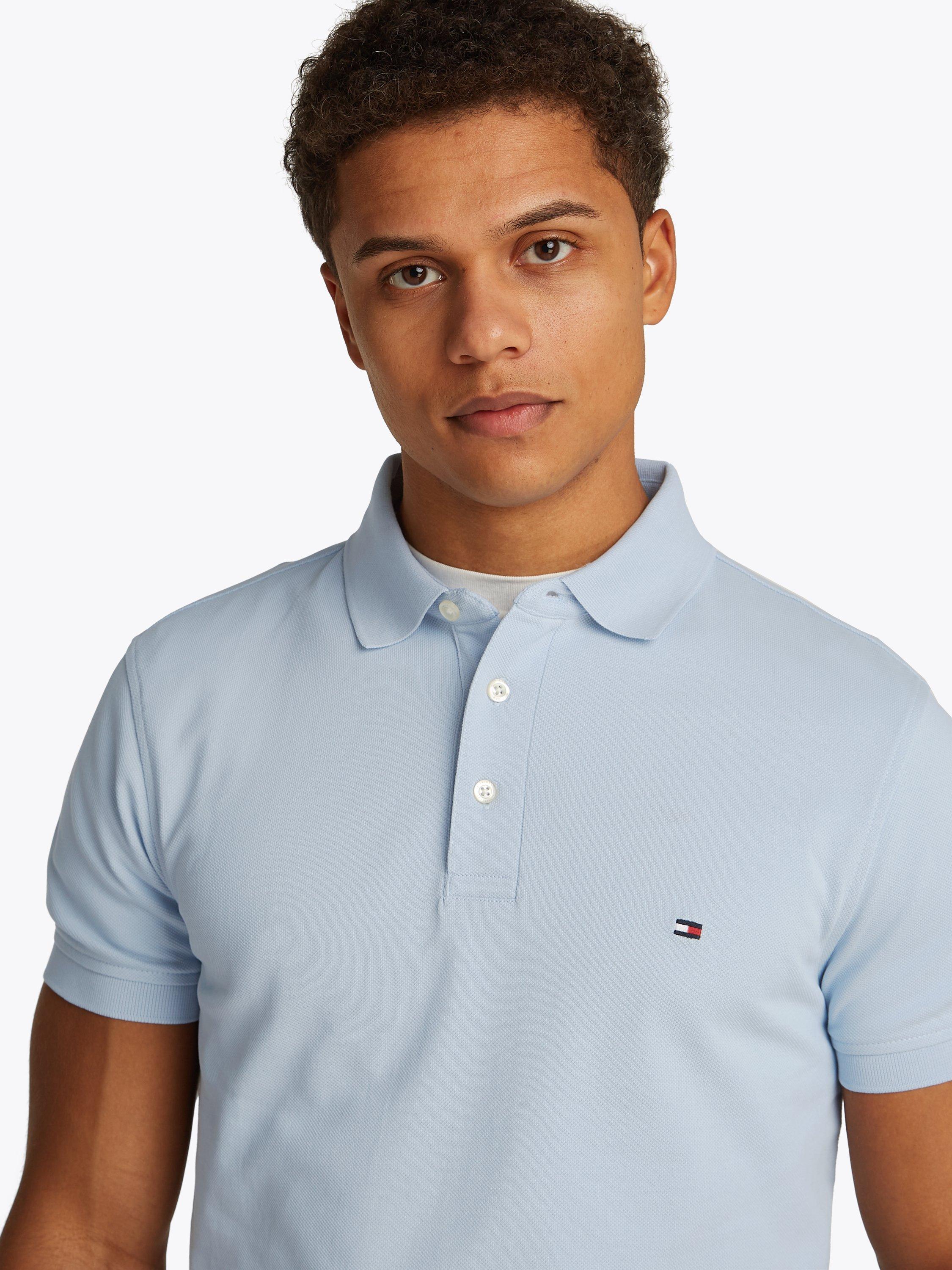 Product image 4 of 8, which shows Tommy Hilfiger 1985 Slim Fit Polo Shirt, Breezy Blue, S