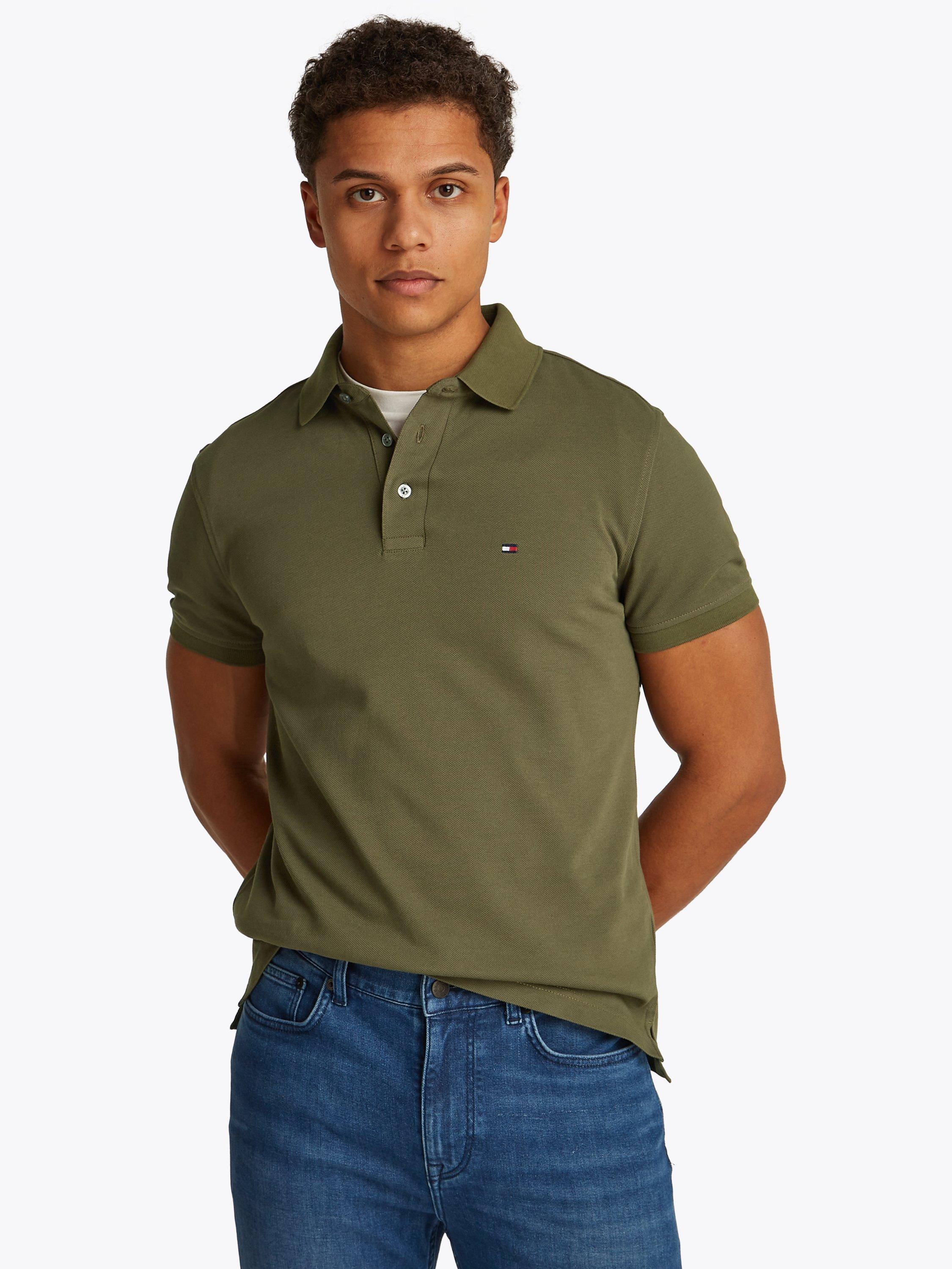 Product image 1 of 8, which shows Tommy Hilfiger 1985 Slim Fit Polo Shirt, Mid Green, S