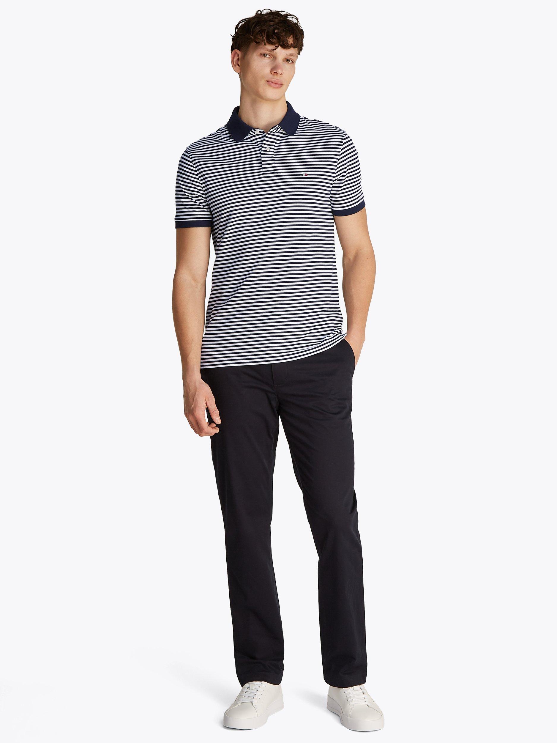 Product image 2 of 6, which shows Tommy Hilfiger Adaptive Cotton Blend Regular Fit Short Sleeve Polo Shirt, Desert Sky/White, S