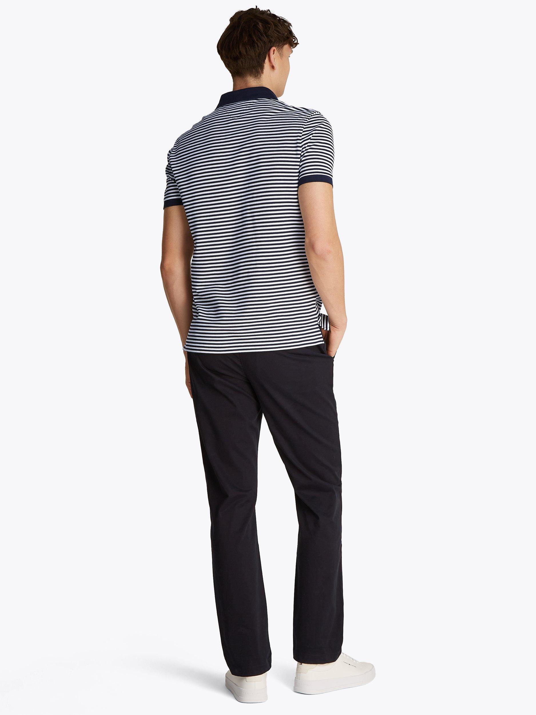 Product image 3 of 6, which shows Tommy Hilfiger Adaptive Cotton Blend Regular Fit Short Sleeve Polo Shirt, Desert Sky/White, S