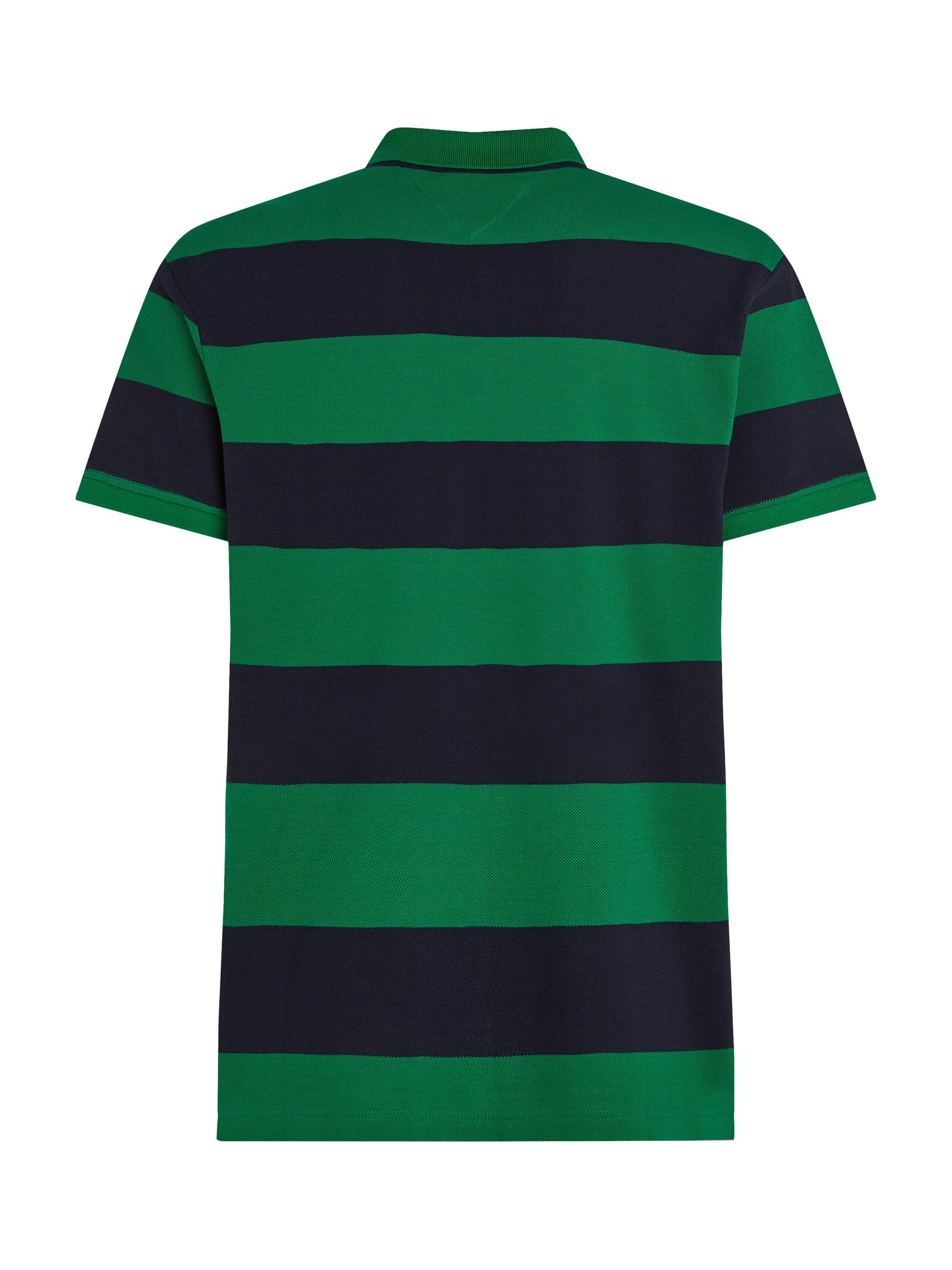 Product image 6 of 7, which shows Tommy Hilfiger Block Stripe Polo Shirt, Green/Desert Sky, S