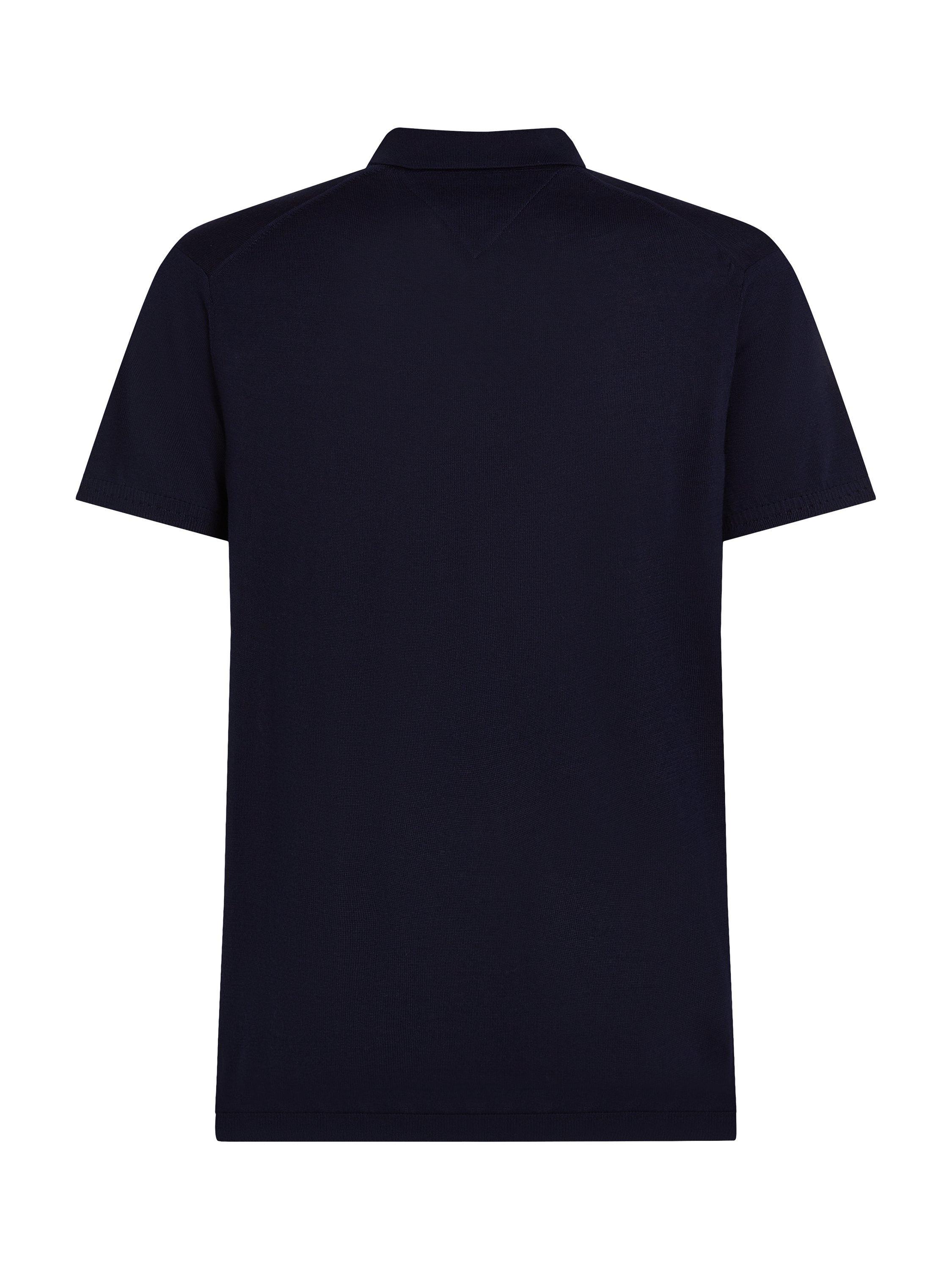 Product image 6 of 6, which shows Tommy Hilfiger Cotton Blend Regular Fit Short Sleeve Polo Shirt, Desert Sky, S