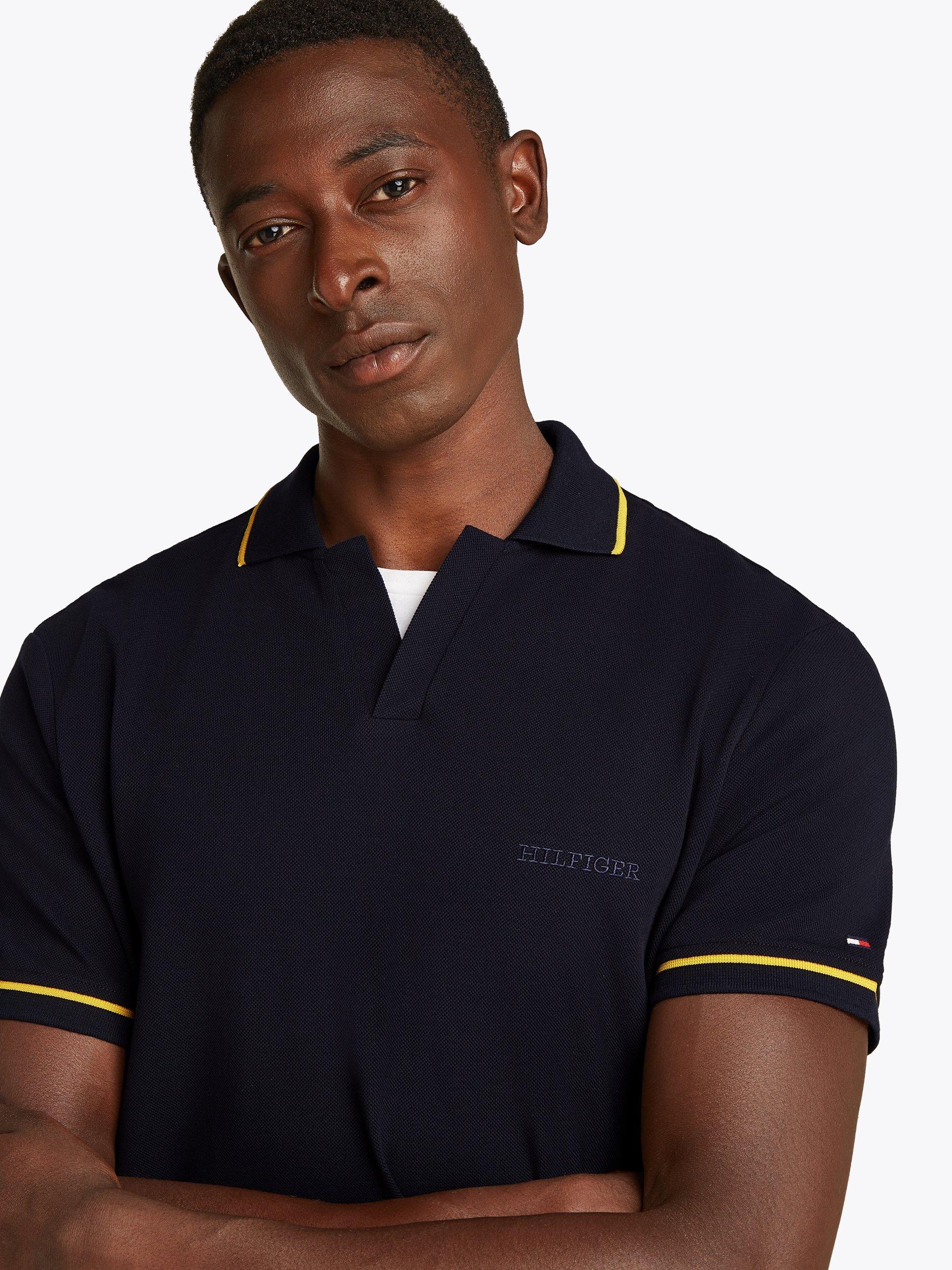 Product image 4 of 6, which shows Tommy Hilfiger Cotton Regular Fit Short Sleeve Polo Shirt, Desert Sky, S