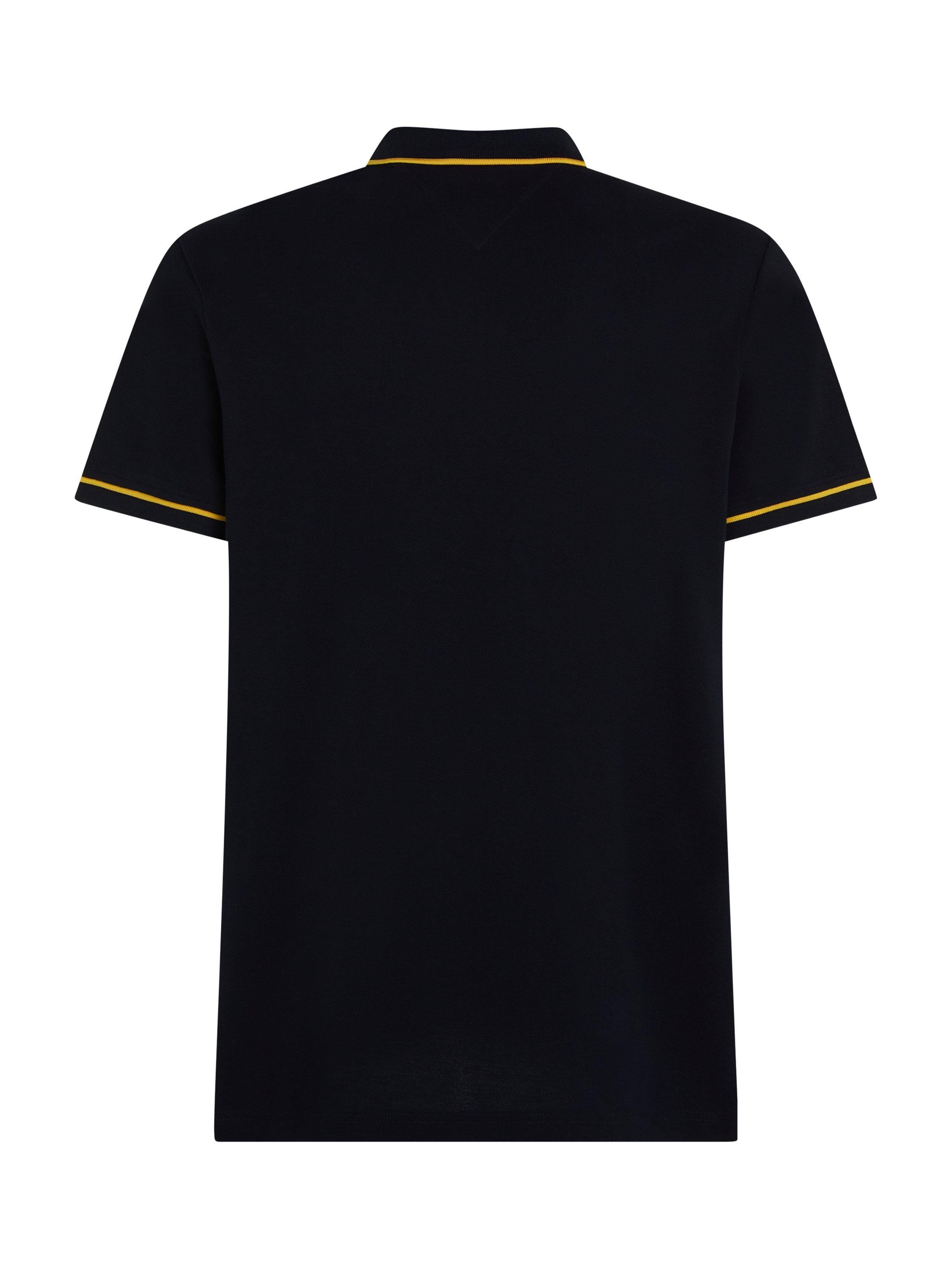 Product image 6 of 6, which shows Tommy Hilfiger Cotton Regular Fit Short Sleeve Polo Shirt, Desert Sky, S