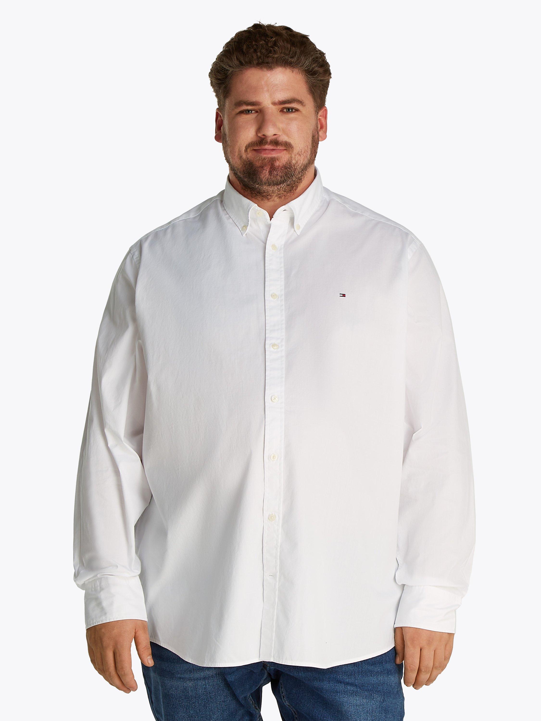 Product image 1 of 6, which shows Tommy Hilfiger Flex Poplin Cotton Regular Fit Shirt, White, 4XL