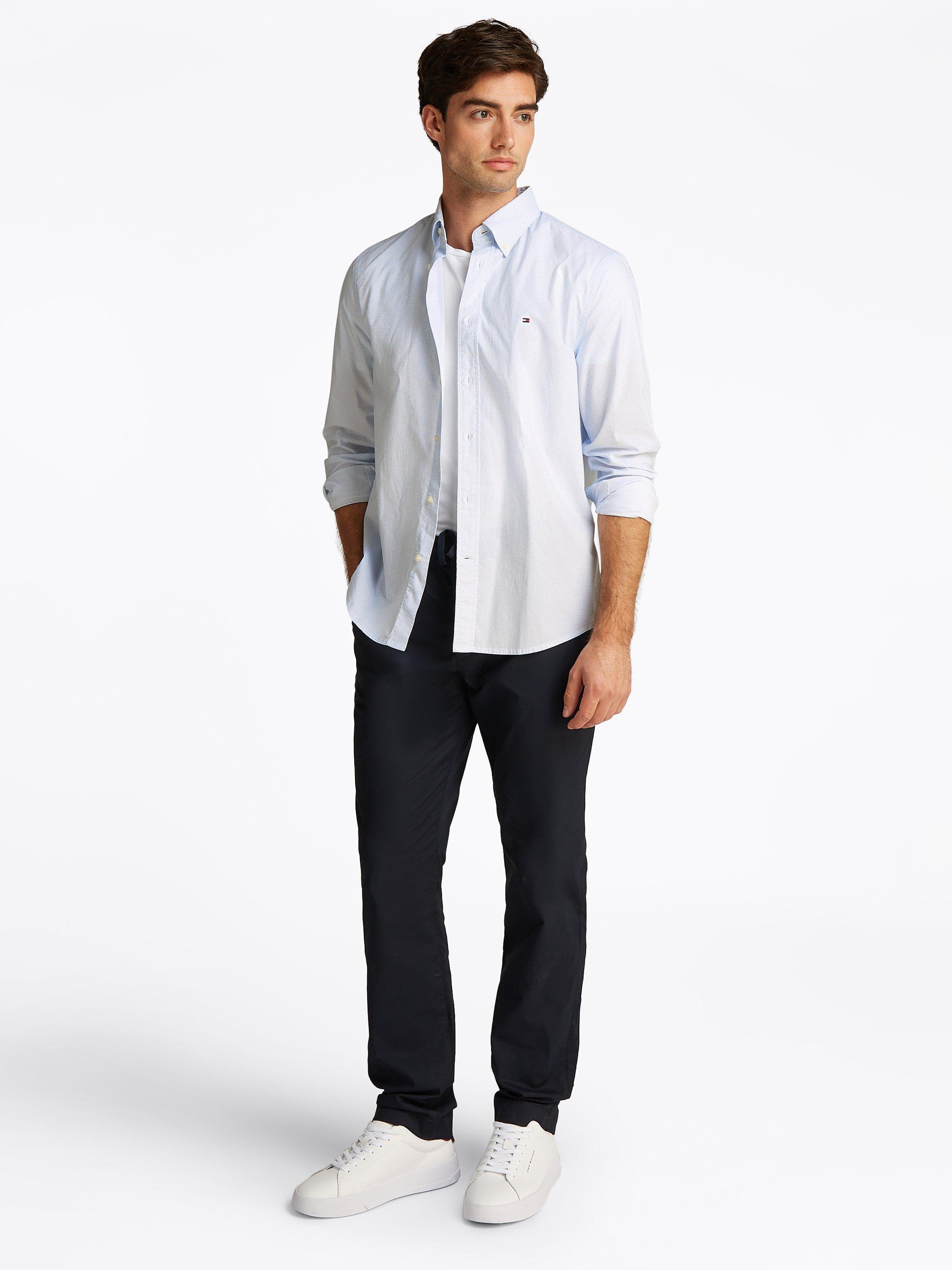 Product image 2 of 6, which shows Tommy Hilfiger Cotton Flex Poplin Regular Fit Shirt, Optic White, S