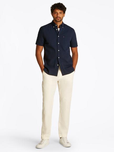 Tommy Hilfiger Cotton Regular Fit Seersucker Shirt - view 2, Desert Sky