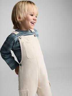 Mango Kids' Juanito Dungarees, Light Beige - view 2, Light Beige