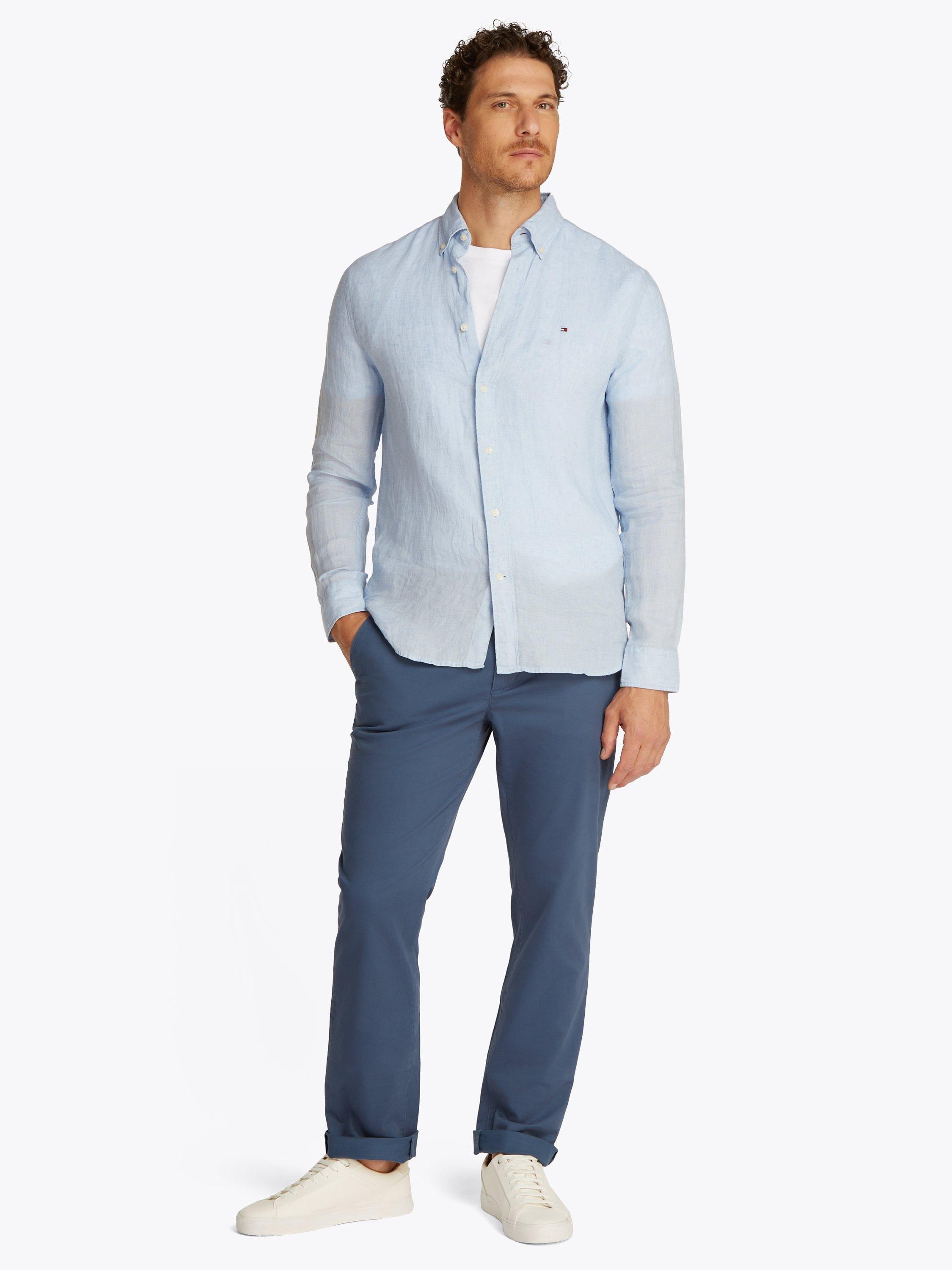 Product image 2 of 6, which shows Tommy Hilfiger Linen Regular Fit Long Sleeve Shirt, Breezy Blue, M