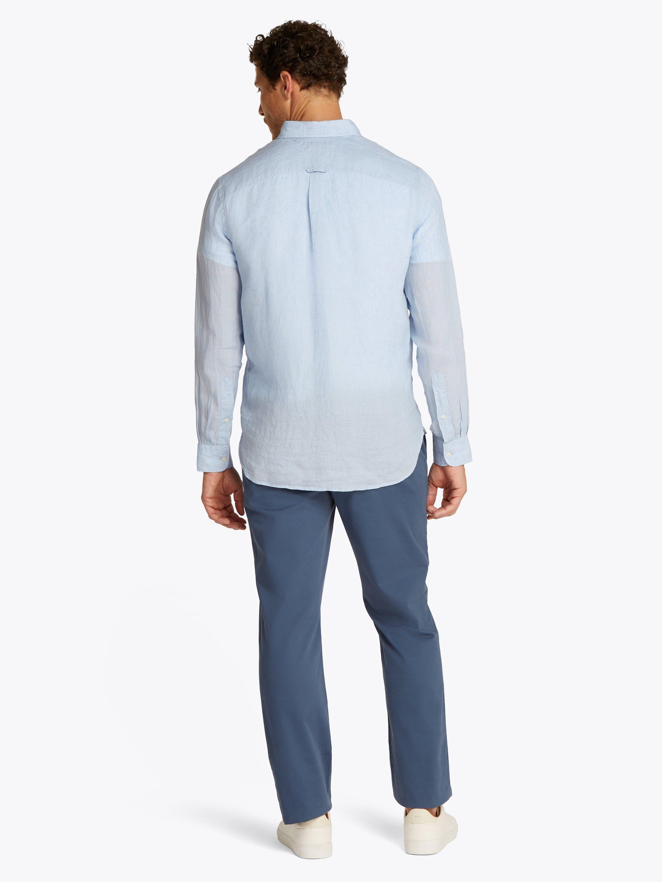 Product image 3 of 6, which shows Tommy Hilfiger Linen Regular Fit Long Sleeve Shirt, Breezy Blue, M