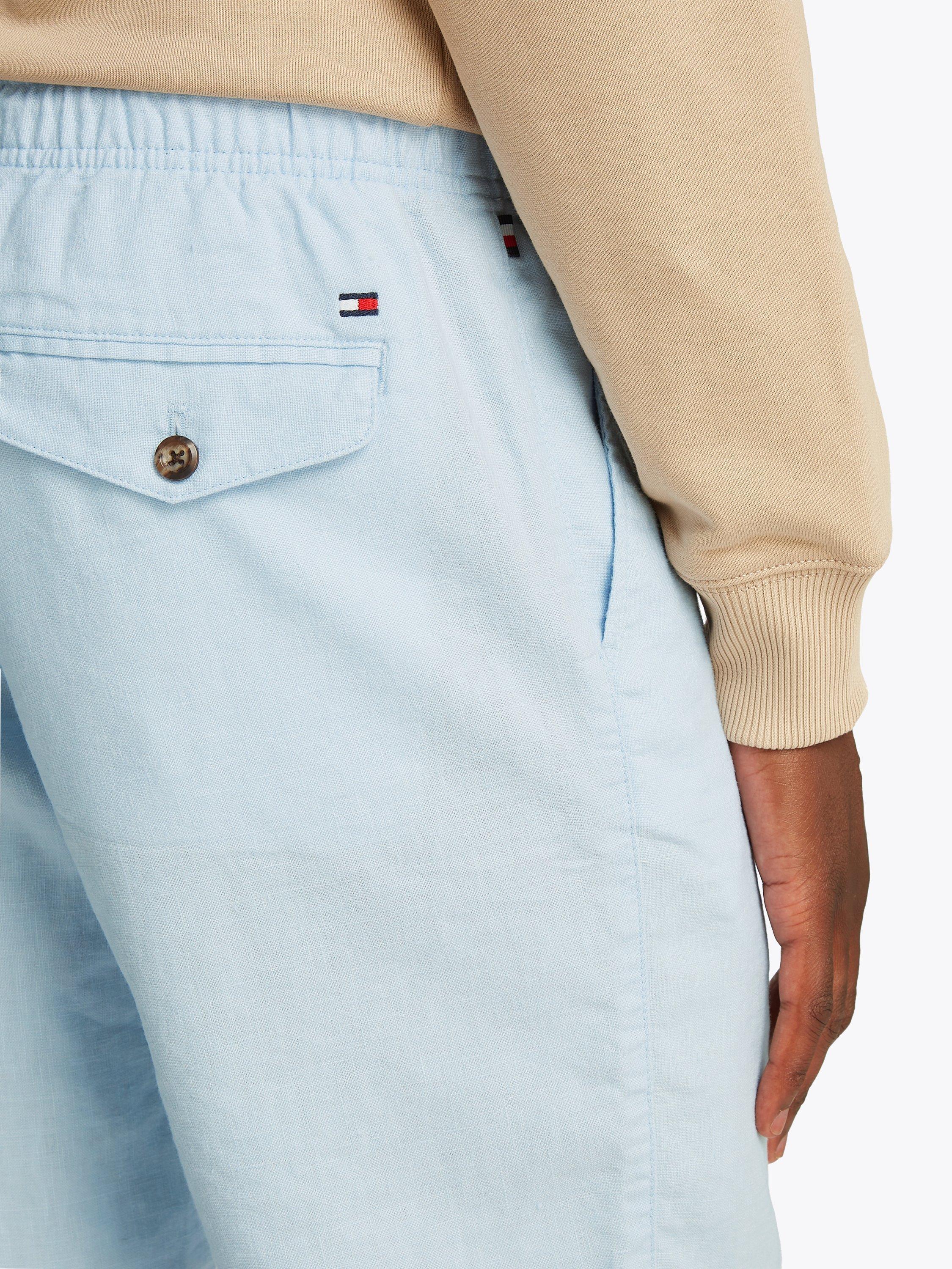 Product image 4 of 6, which shows Tommy Hilfiger Harlem Linen Blend Chino Shorts, Breezy Blue, 32R