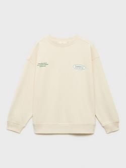 Mango Kids' Golf Cotton Sweatshirt, Light Beige, Light Beige