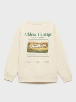 Mango Kids' Golf Cotton Sweatshirt, Light Beige - view 2, Light Beige