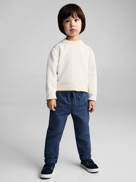 Mango Kids' Luca Jumper, Light Beige - view 2, Light Beige