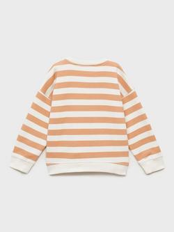 Mango Kids' Stripe Sweatshirt, Dark Brown - view 2, Dark Brown