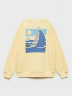Mango Kids' Wind Sweatshirt, Yellow - view 2, Yellow