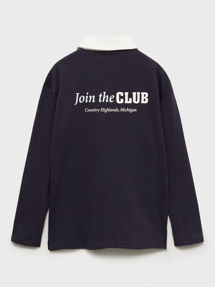 Product image 2 of 4, which shows Mango Kids' Join Golf Polo Shirt, Navy, 13-14 years