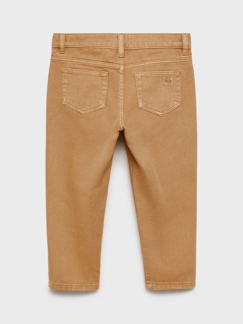 Product image 4 of 6, which shows Mango Kids' Bruno Straight Leg Chinos, Camel, 12-18 months