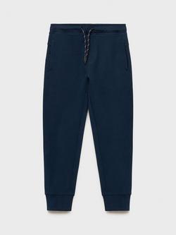 Mango Kids' Marine Drawstring Cotton Joggers, Navy, Navy