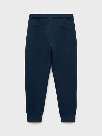 Mango Kids' Marine Drawstring Cotton Joggers, Navy - view 2, Navy