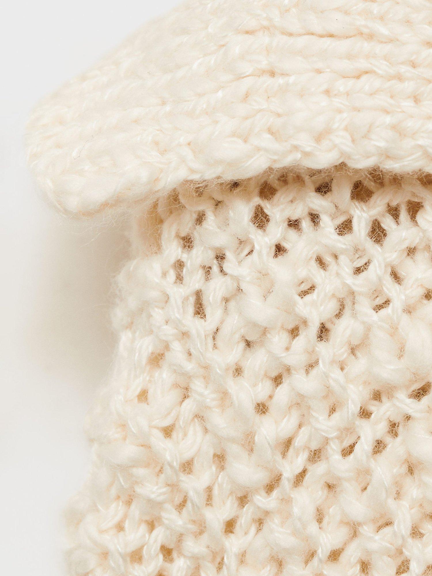 Product image 4 of 4, which shows Mango Kids' Gigi Oversized Collar Cotton Blend Cardigan, Pastel Brown, 11-12 years