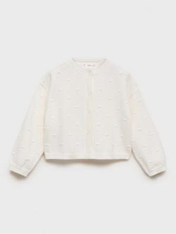 Mango Kids' Sally Cardigan, White, White