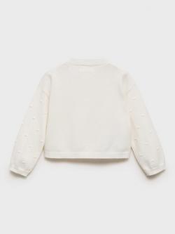 Mango Kids' Sally Cardigan, White - view 2, White