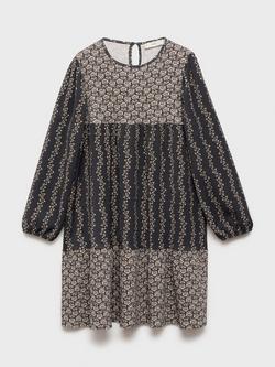 Mango Kids' Boheme Floral Dress, Charcoal, Charcoal