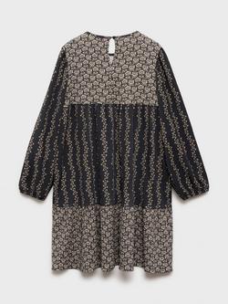 Mango Kids' Boheme Floral Dress, Charcoal - view 2, Charcoal