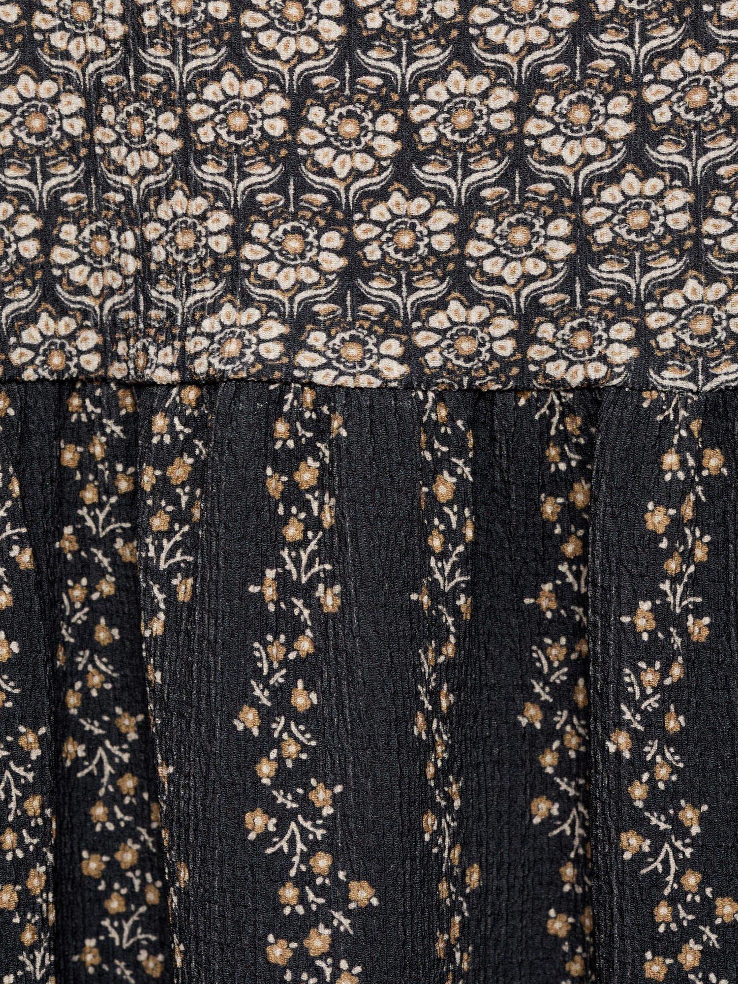 Product image 4 of 4, which shows Mango Kids' Boheme Floral Dress, Charcoal, 11-12 years