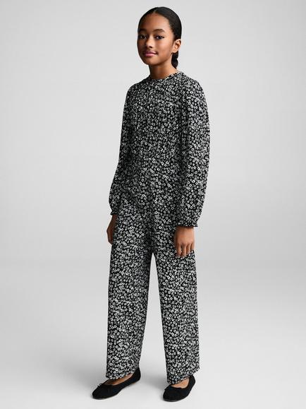 Mango Kids' Nido Floral Jumpsuit, Black, Black