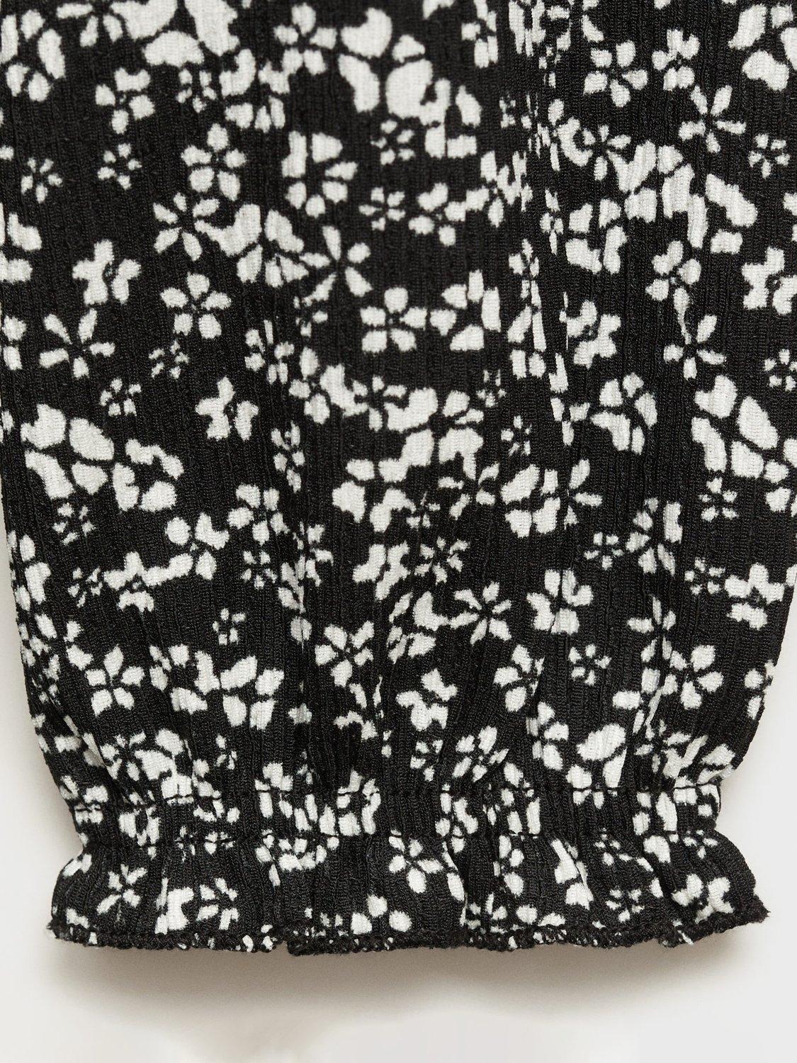Product image 7 of 7, which shows Mango Kids' Nido Floral Jumpsuit, Black, 5-6 years
