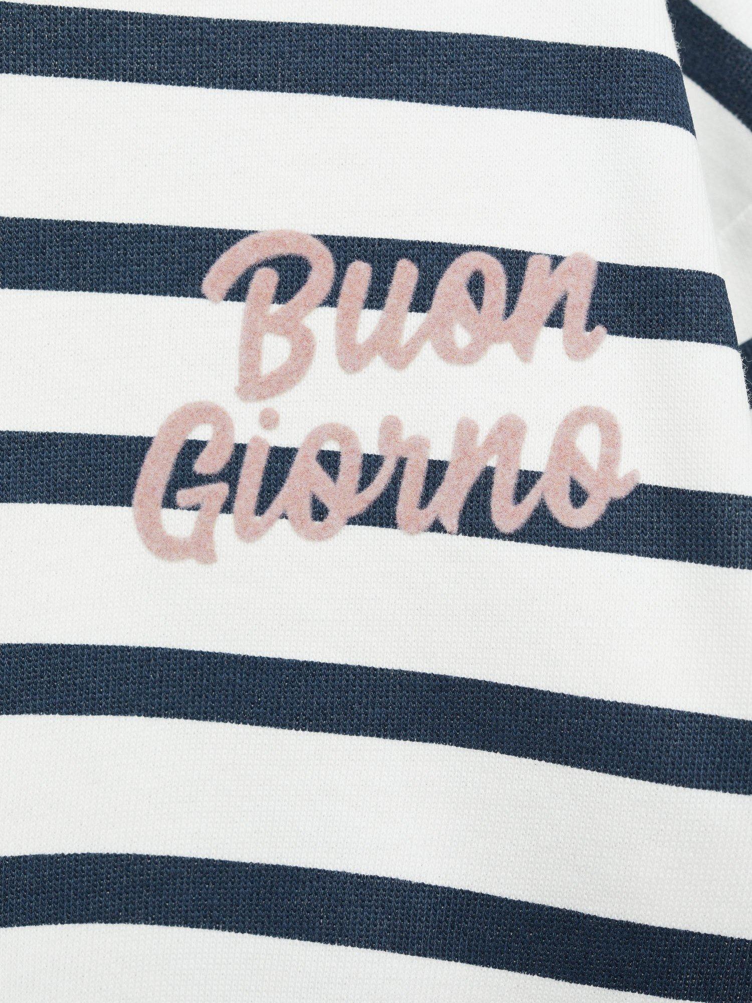 Product image 6 of 6, which shows Mango Kids' Giorno Stripe Sweatshirt, Natural White, 12-18 months