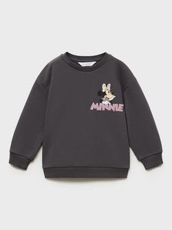 Mango Kids' Minnie Mouse Bouquet Sweatshirt, Charcoal, Charcoal