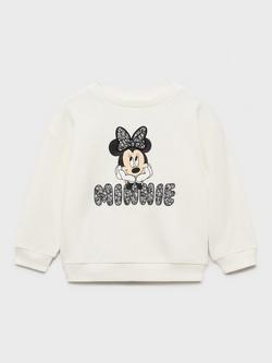 Mango Kids' Minnie Mouse Lazo Sweatshirt, Natural White, Natural White