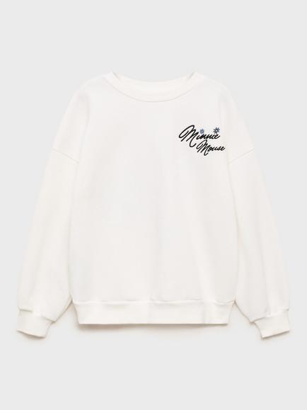 Mango Kids' Minnie Mouse Friendship Sweatshirt, Natural White, Natural White
