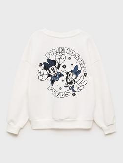 Mango Kids' Minnie Mouse Friendship Sweatshirt, Natural White - view 2, Natural White