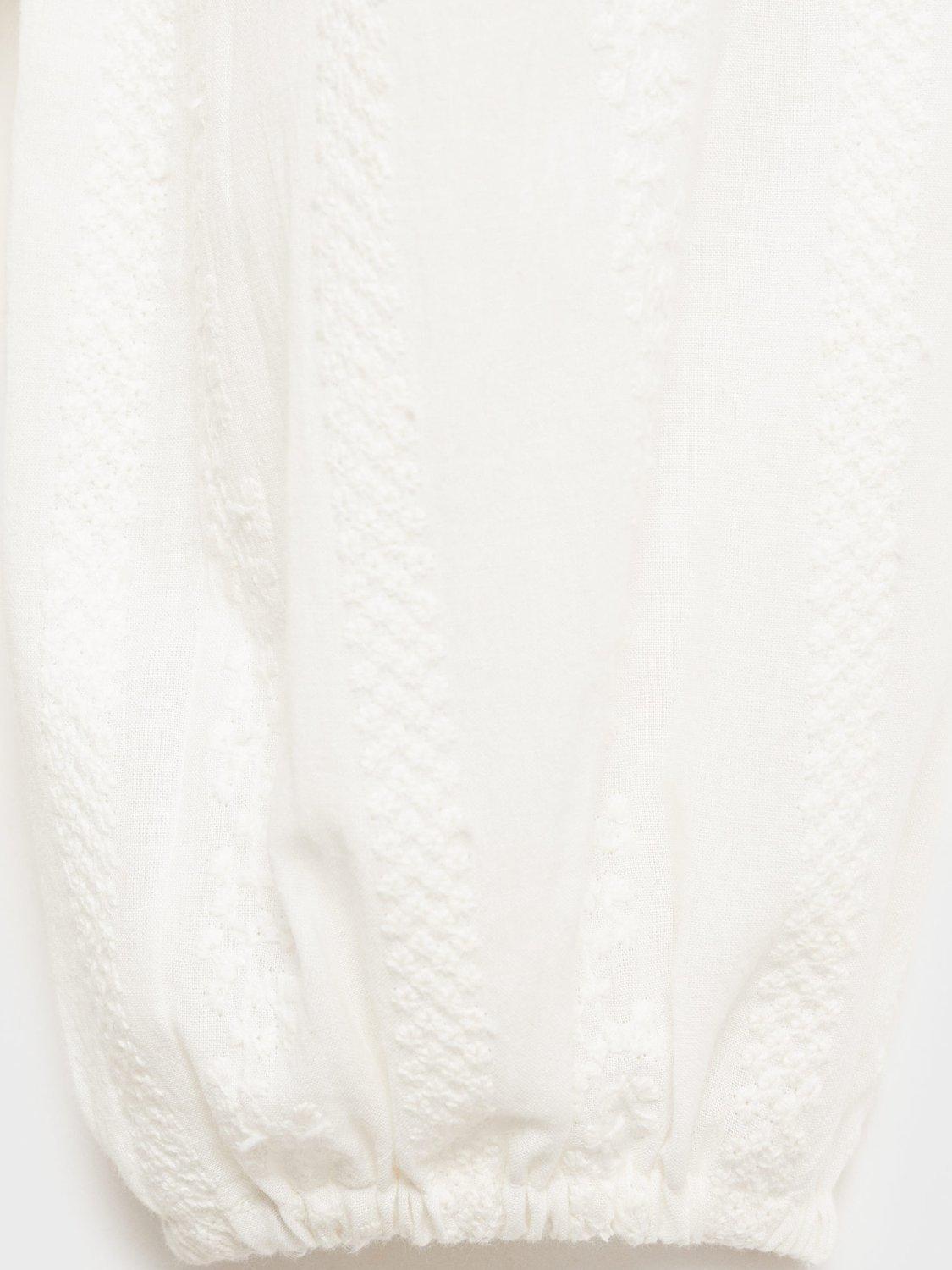 Product image 5 of 7, which shows Mango Kids' Inma Embroidered Cotton Blouse, White, 13-14 years