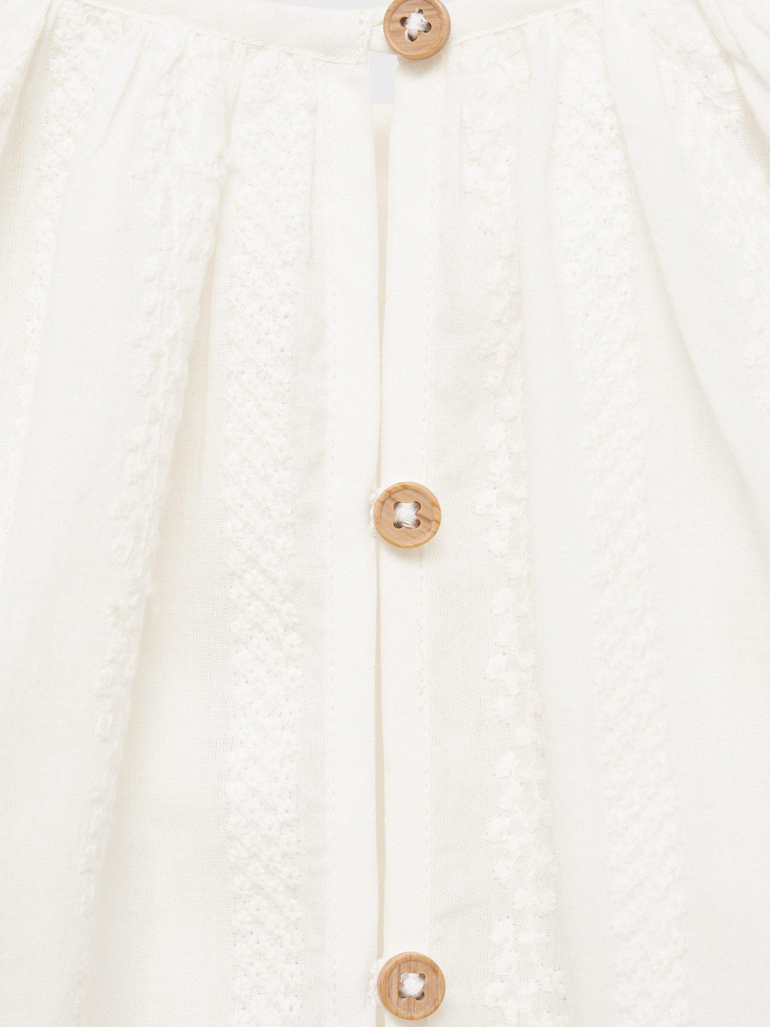 Product image 7 of 7, which shows Mango Kids' Inma Embroidered Cotton Blouse, White, 13-14 years