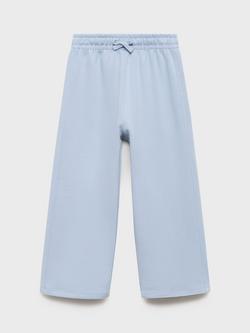 Mango Kids' Guay Wide Leg Joggers, Pastel Blue
