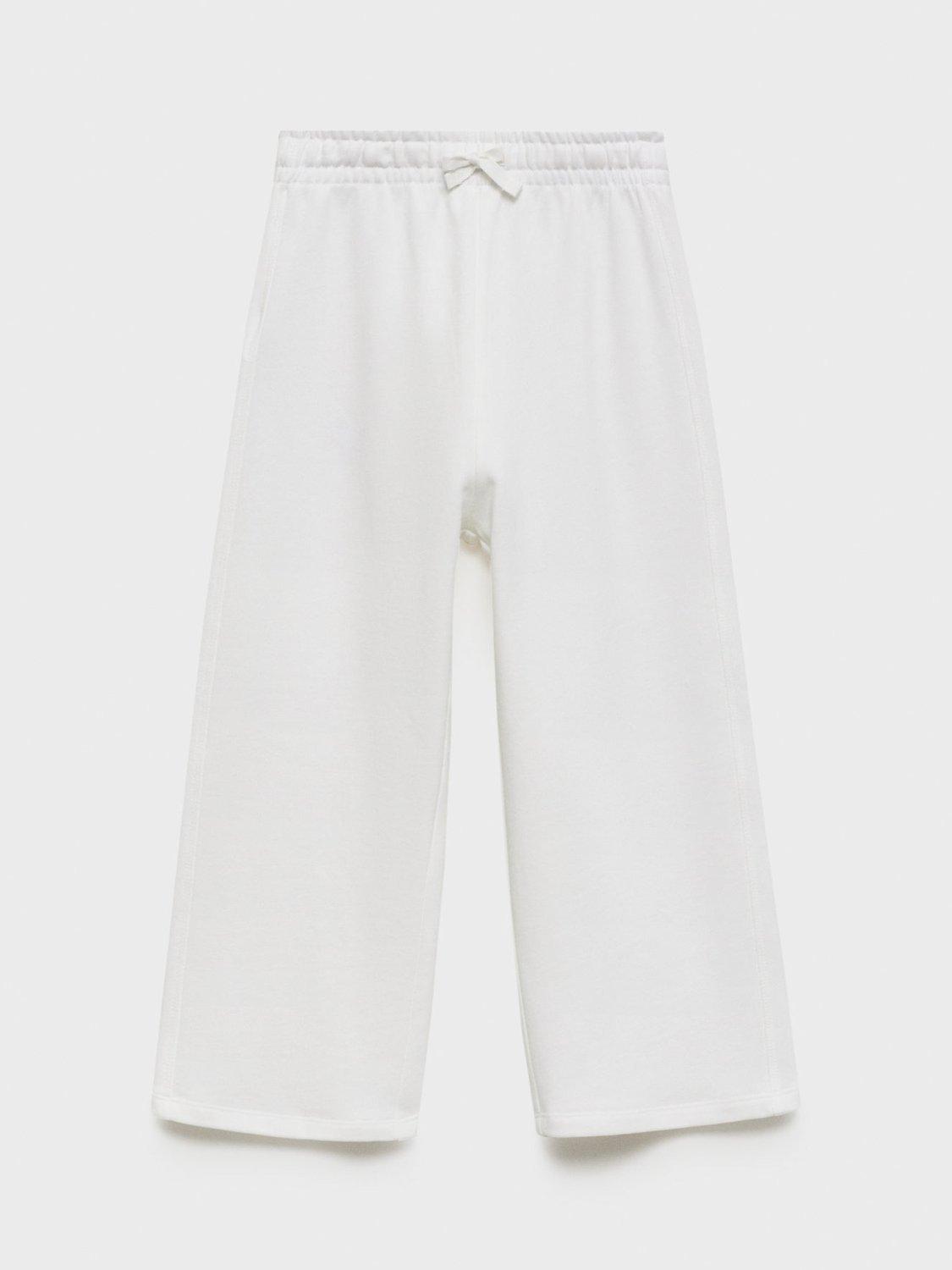 Product image 3 of 6, which shows Mango Kids' Guay Wide Leg Joggers, Natural White, 5 years