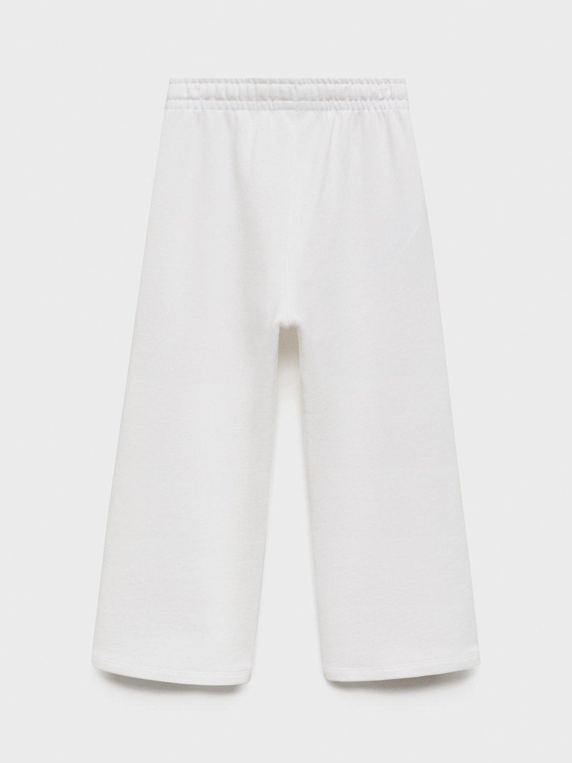 Product image 4 of 6, which shows Mango Kids' Guay Wide Leg Joggers, Natural White, 5 years
