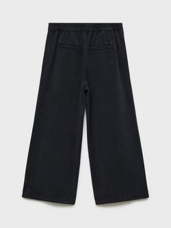 Mango Kids' Maggie Wide Leg Trousers, Navy - view 2, Navy