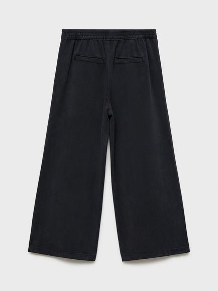 Mango Kids' Maggie Wide Leg Trousers, Navy - view 2, Navy