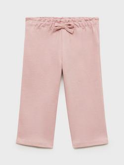 Mango Kids' Milan Elasticated Drawstring Waist Trousers, Pink, Pink