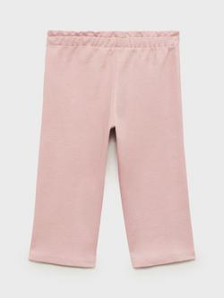 Mango Kids' Milan Elasticated Drawstring Waist Trousers, Pink - view 2, Pink