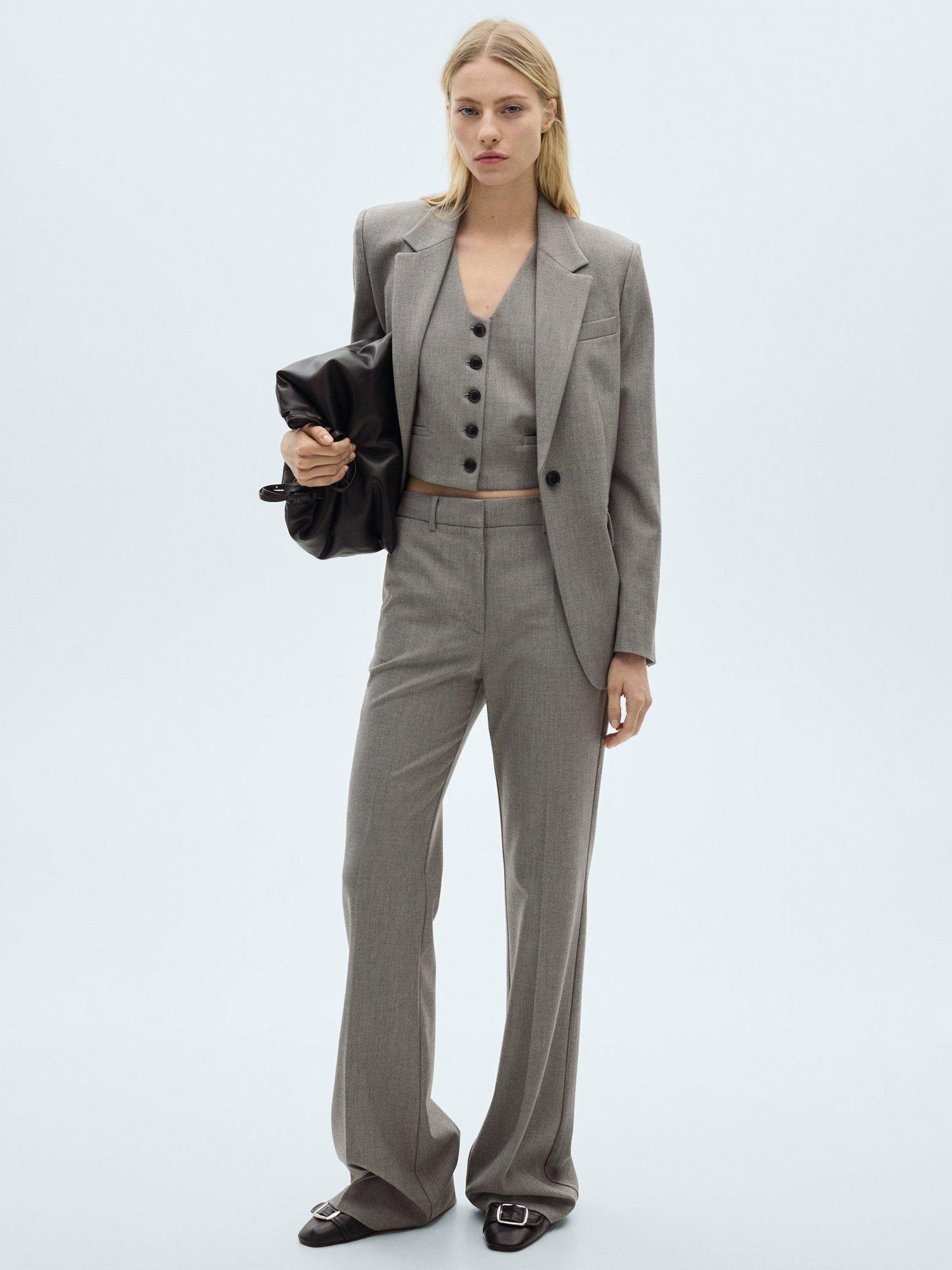 Product image 2 of 7, which shows Mango Bowery Tailored Waistcoat, Grey, XS