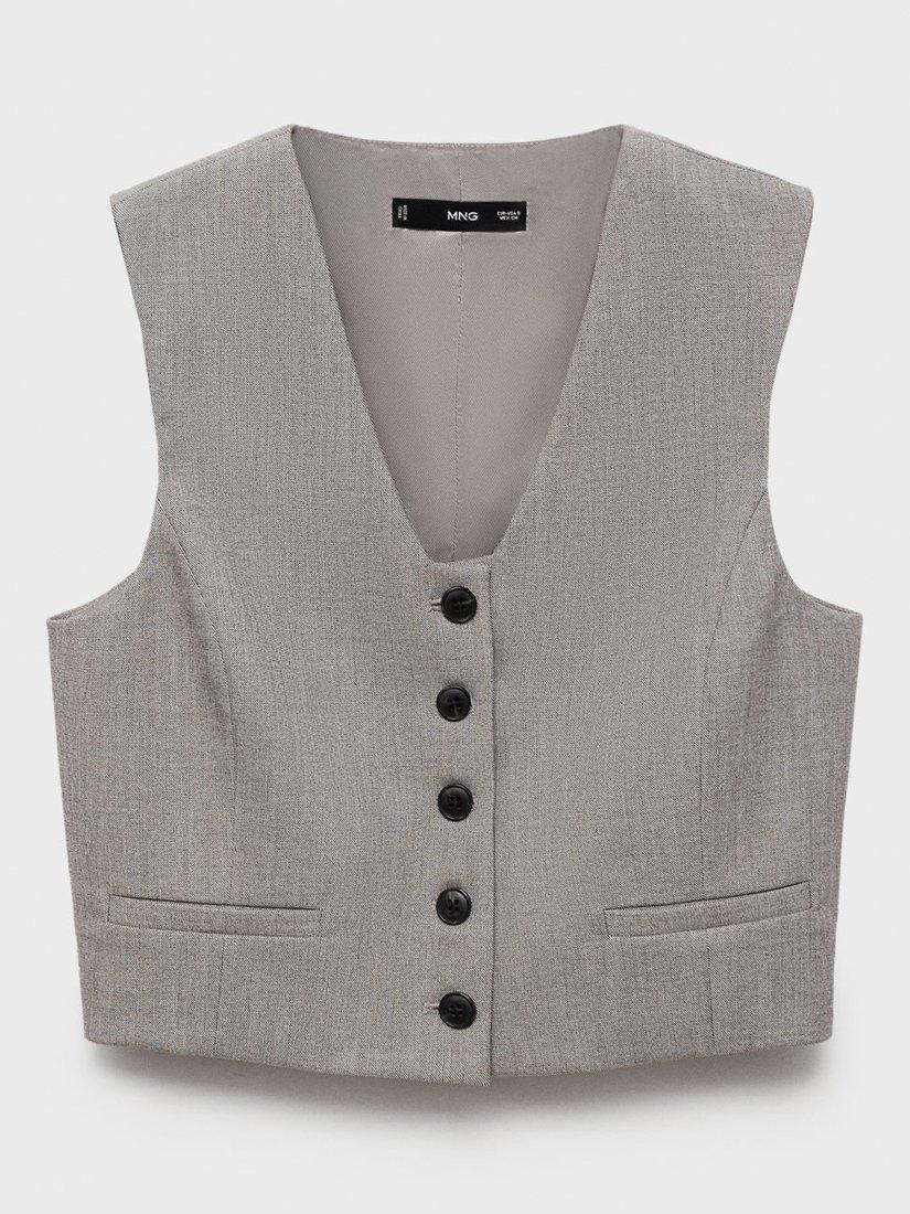 Product image 3 of 7, which shows Mango Bowery Tailored Waistcoat, Grey, XS