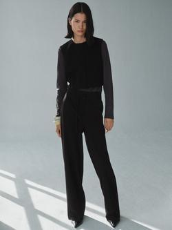 Mango Cagliari Sleeveless Cropped Waistcoat, Black - view 2, Black